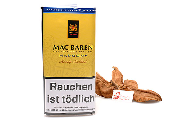 Mac Baren Harmony Ready Rubbed Pipe tobacco 50g Pouch